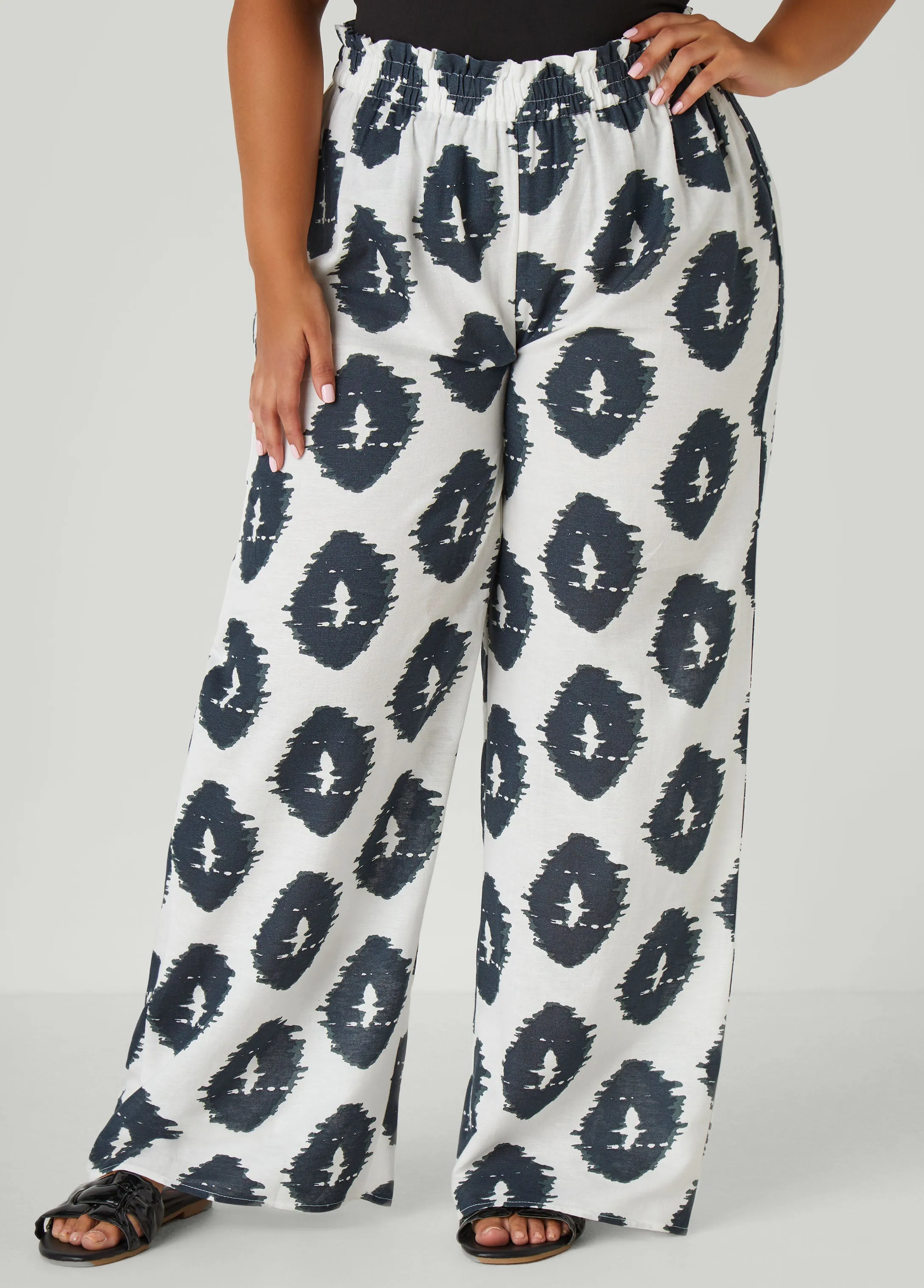 Ikat Print Wide Leg Pants sold by Ashley Stewart product image thumbnail 3