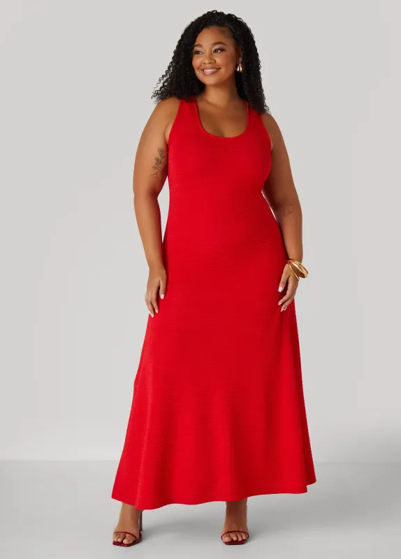 Textured Open Back Maxi Dress sold by Ashley Stewart