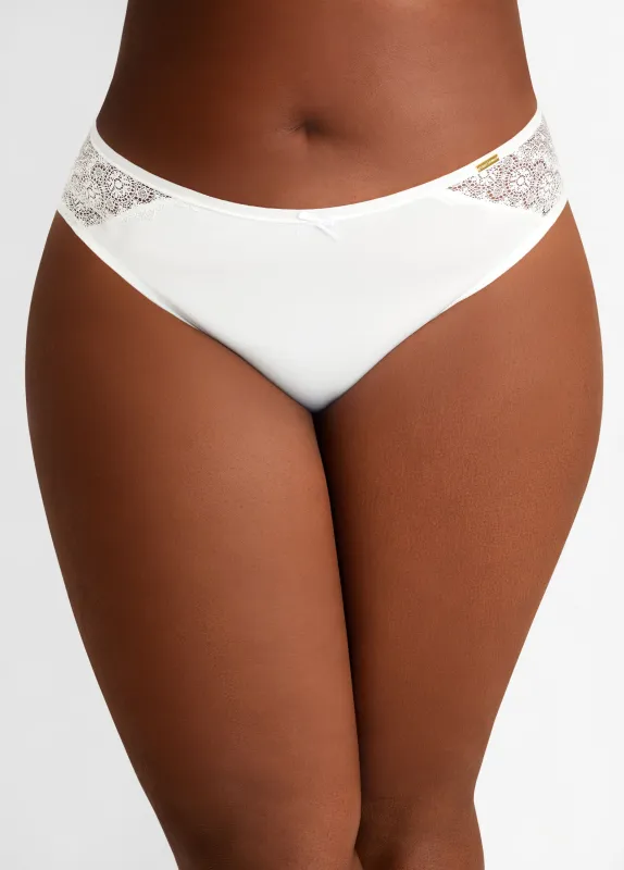 Lace & Microfiber Crisscross Hipster Panty sold by Ashley Stewart
