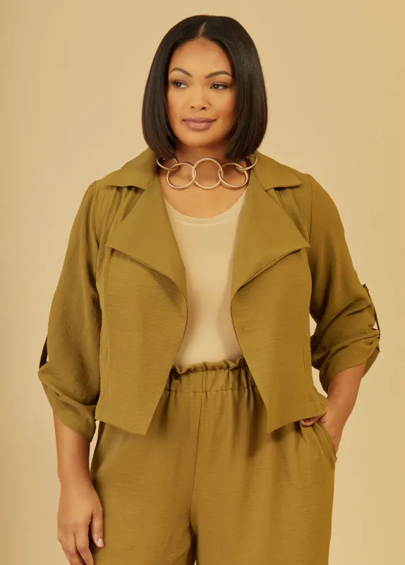 Cropped Open Front Jacket sold by Ashley Stewart