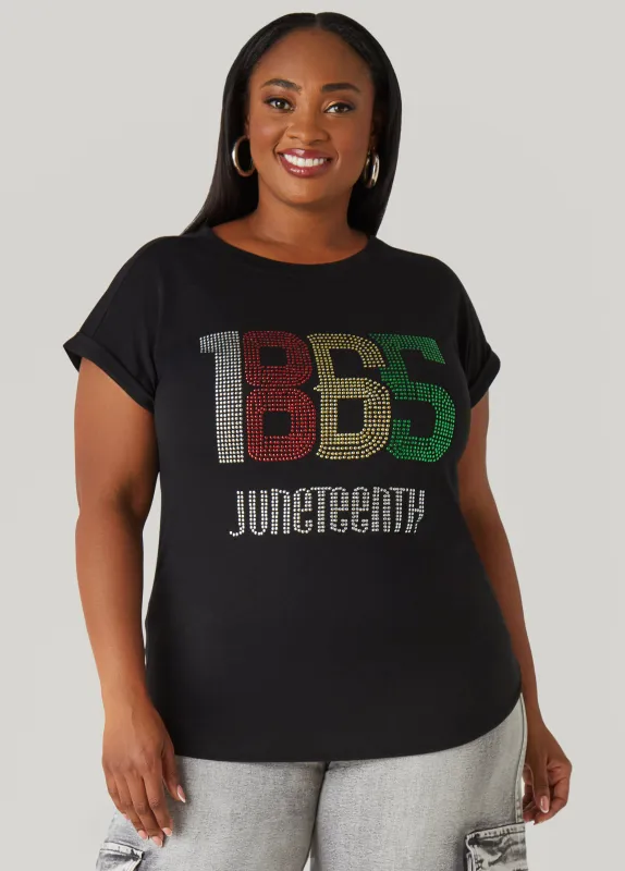 Juneteenth 1865 Studded Tee sold by Ashley Stewart