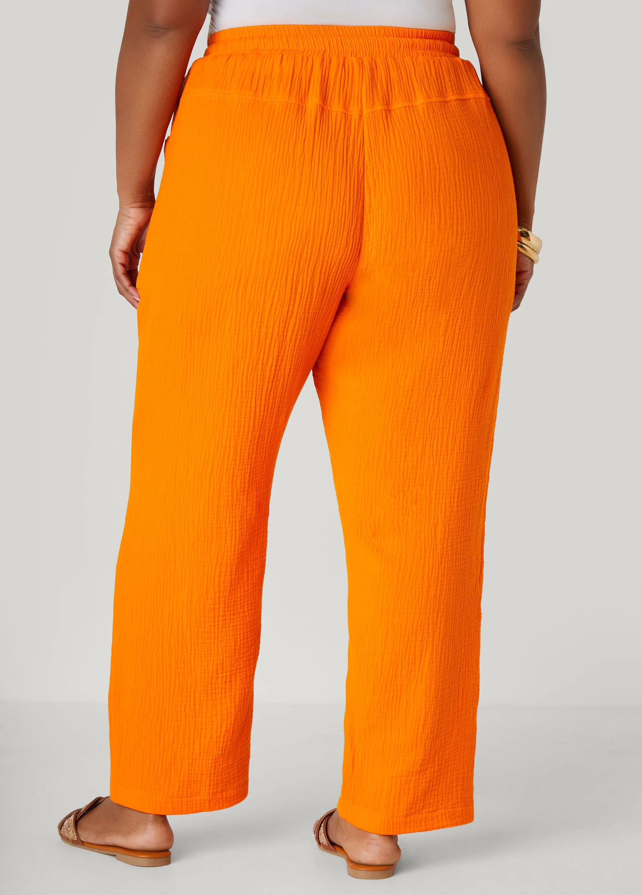 Textured Cotton Gauze Pants sold by Ashley Stewart product image thumbnail 2