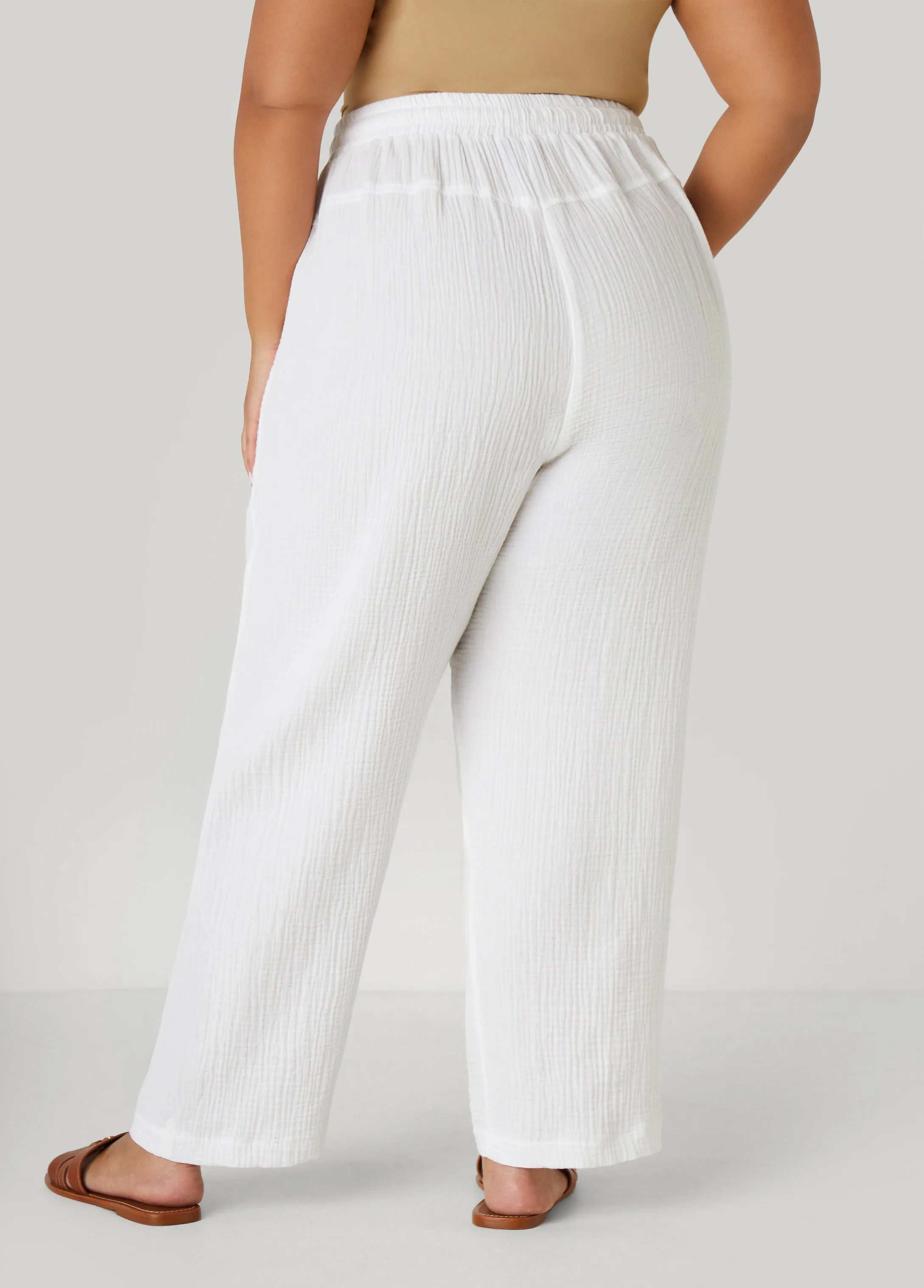 Textured Cotton Gauze Pants sold by Ashley Stewart product image thumbnail 5