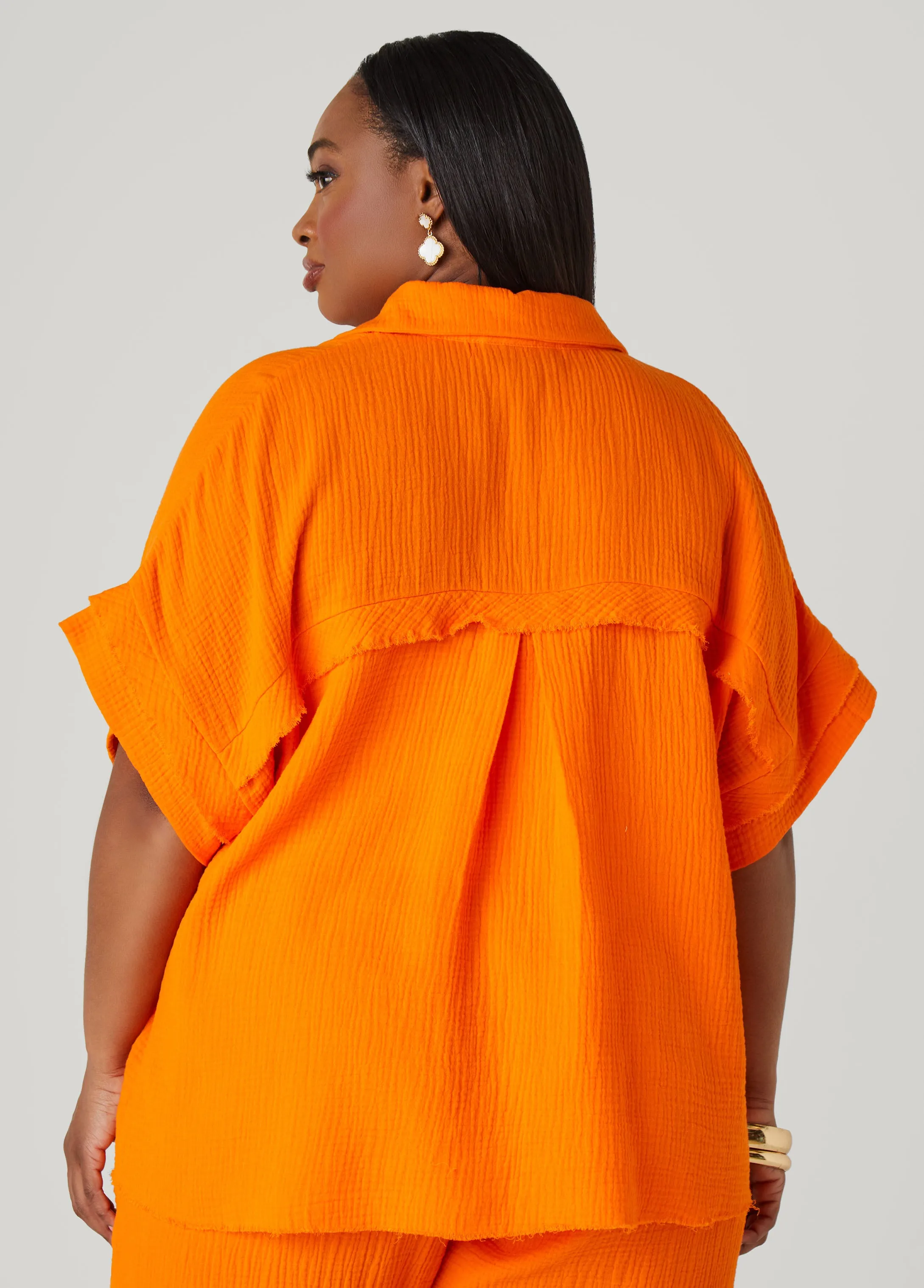 Textured Cotton Gauze Top sold by Ashley Stewart product image thumbnail 2