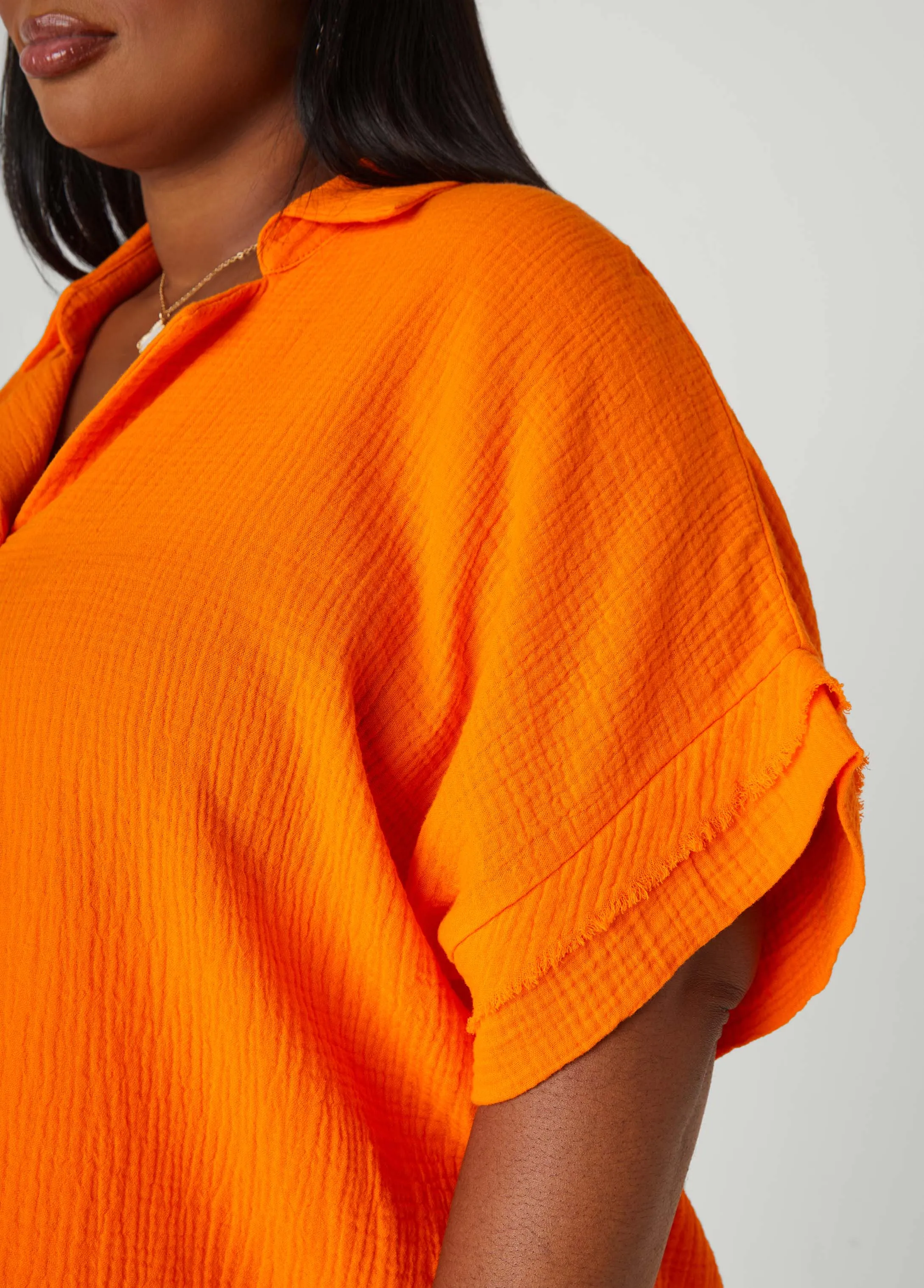 Textured Cotton Gauze Top sold by Ashley Stewart product image thumbnail 4