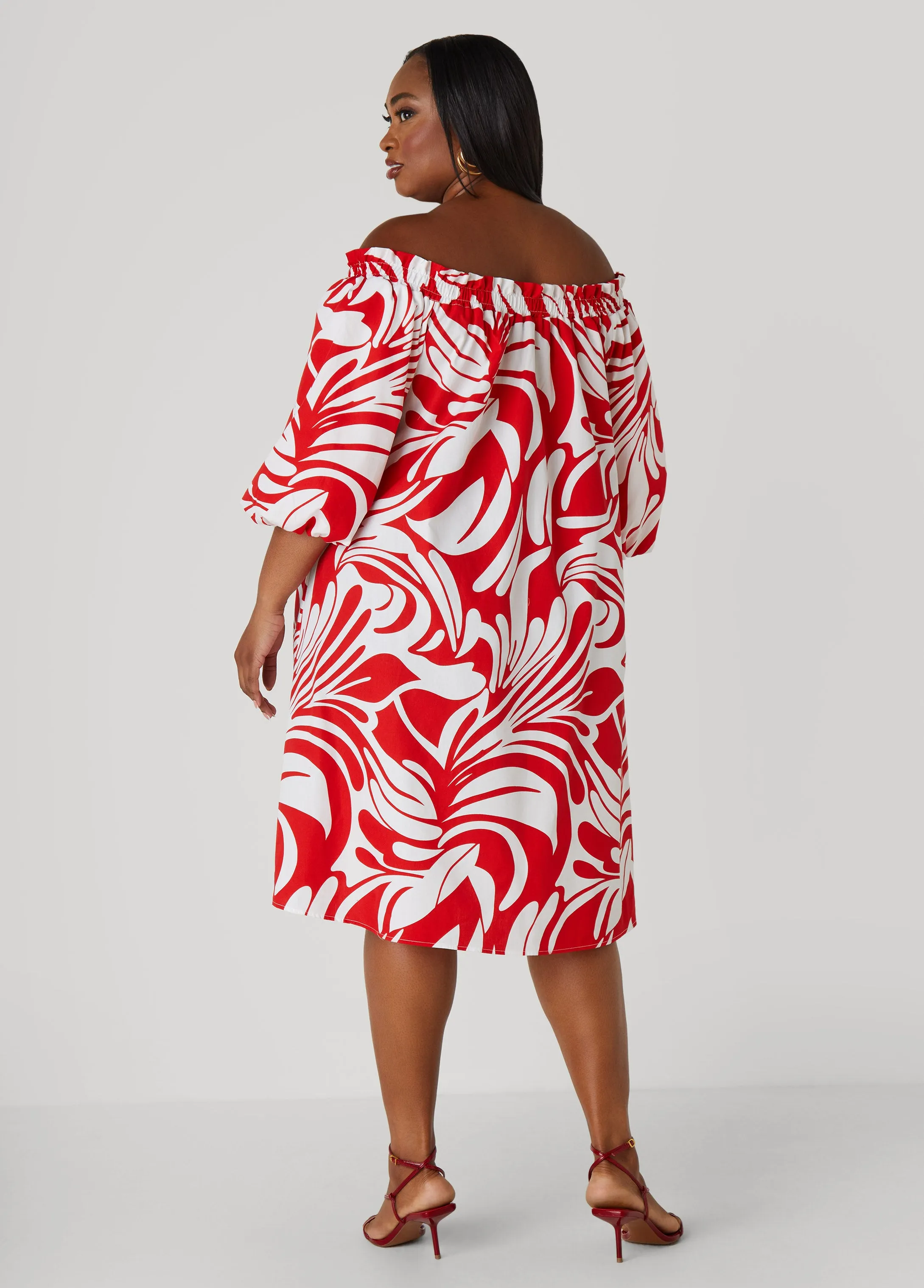 Off The Shoulder Tropical Dress sold by Ashley Stewart product image thumbnail 2