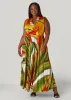 Tropical Faux Wrap Maxi Dress sold by Ashley Stewart