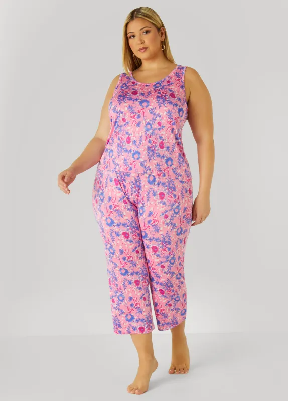 Floral Print Pajama Set sold by Ashley Stewart