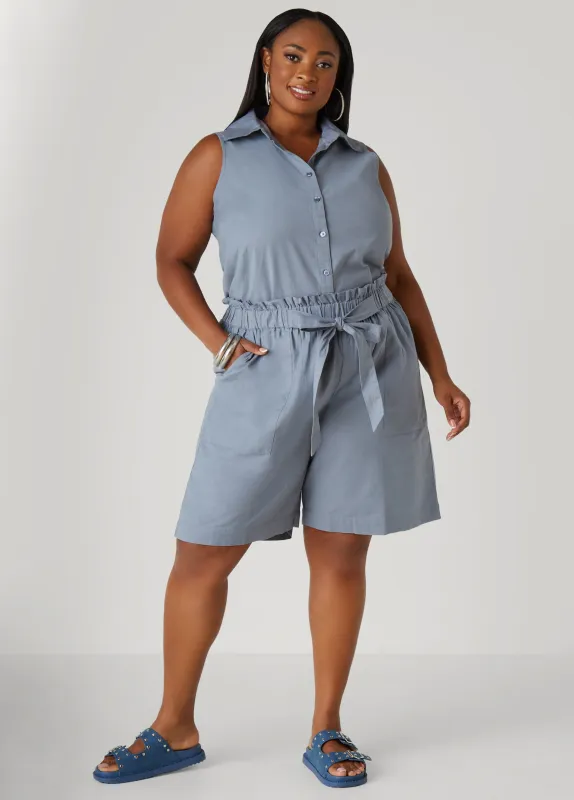 Cotton And Linen Blend Shorts sold by Ashley Stewart
