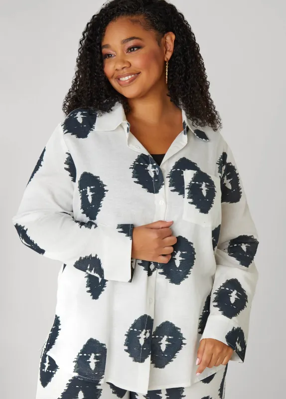 Ikat Print Shirt sold by Ashley Stewart