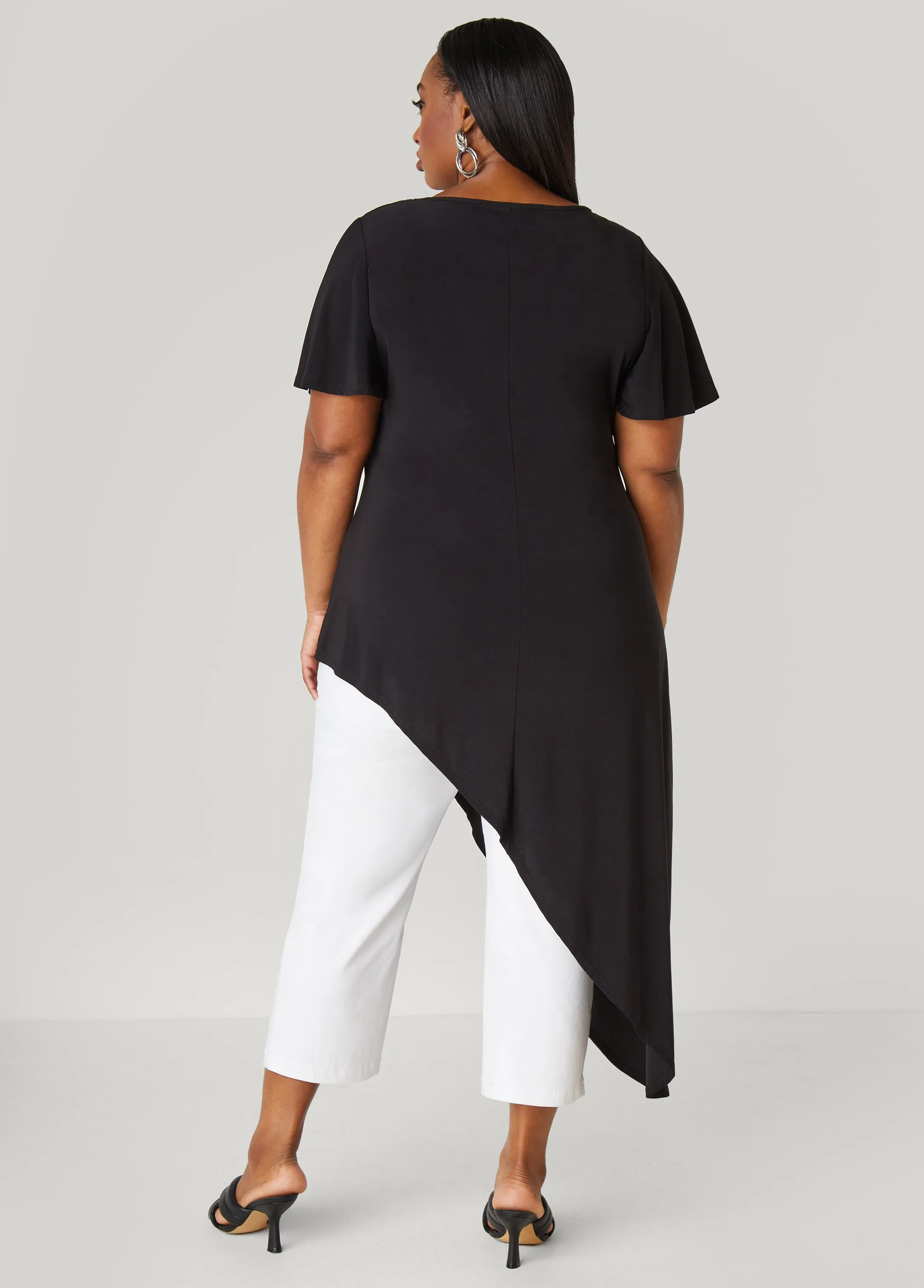 Asymmetric Stretch Knit Top sold by Ashley Stewart product image thumbnail 5