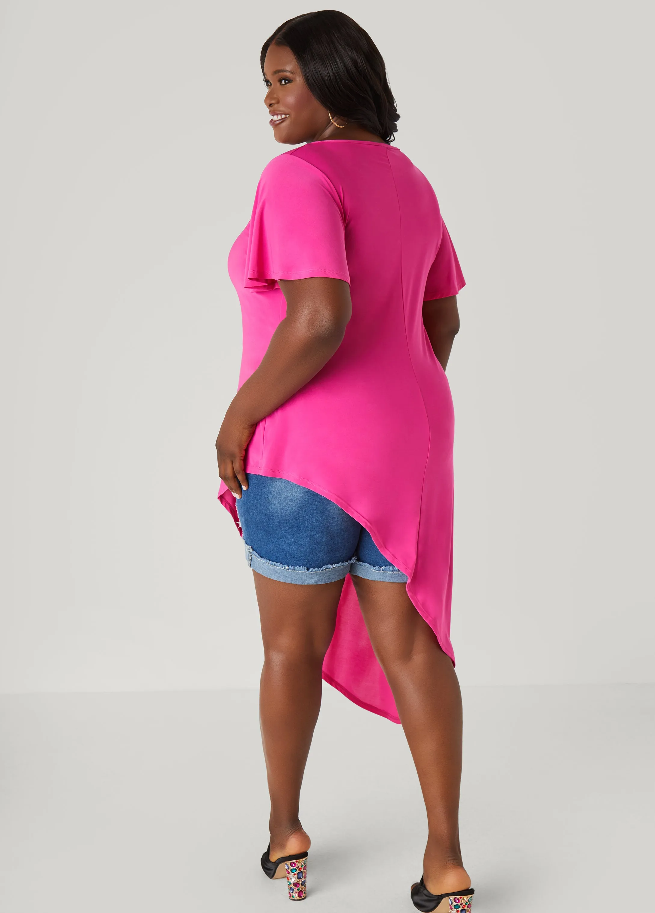 Asymmetric Stretch Knit Top sold by Ashley Stewart product image thumbnail 2