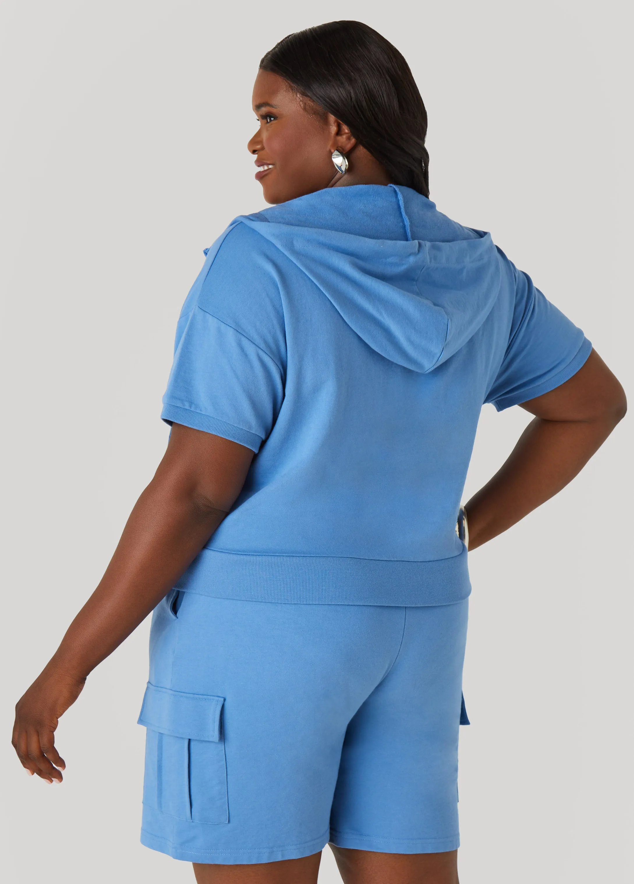 Zip Front French Terry Hoodie sold by Ashley Stewart product image thumbnail 2