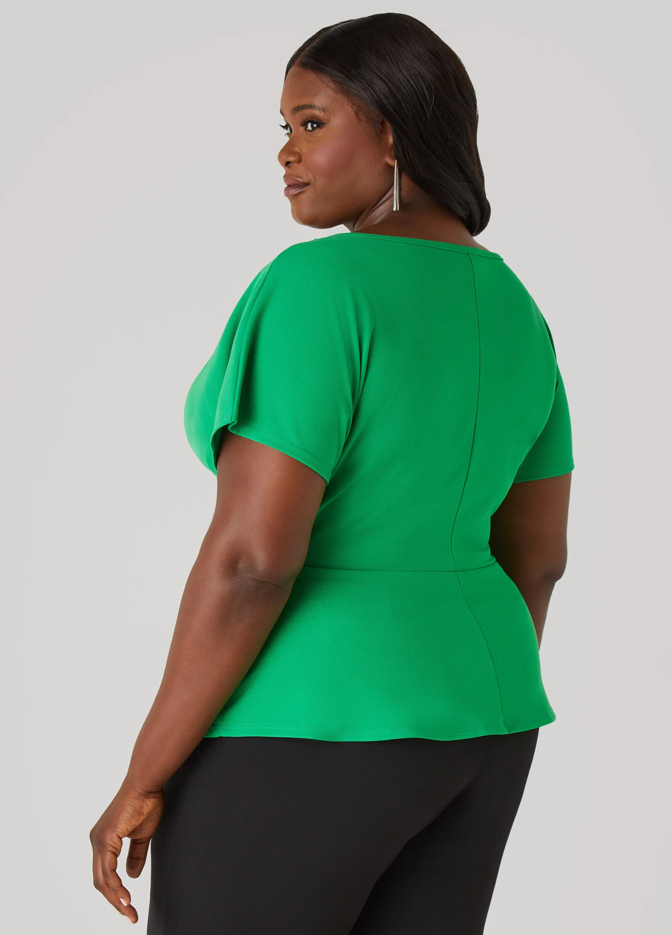 Pleated Peplum Top sold by Ashley Stewart product image thumbnail 2