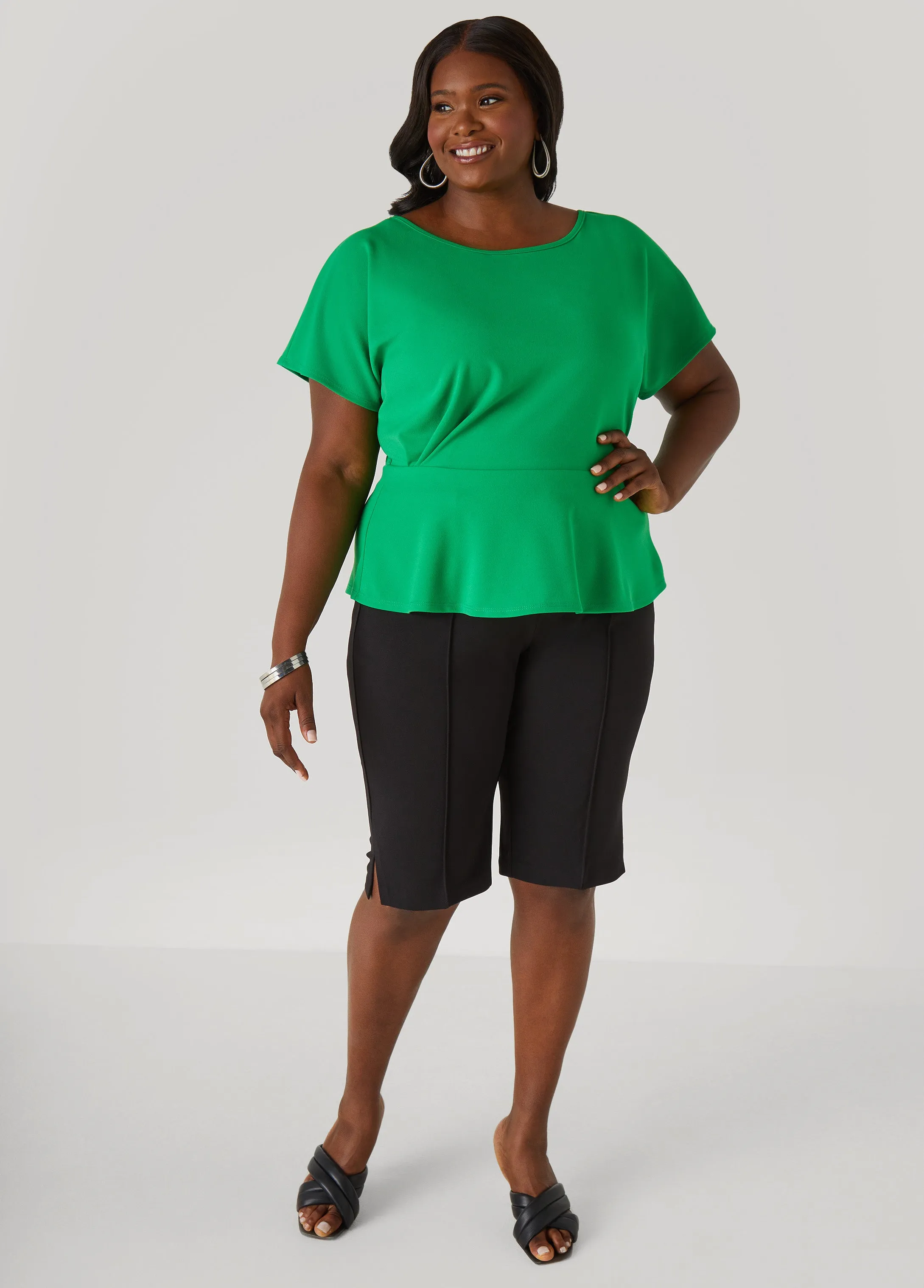 Pleated Peplum Top sold by Ashley Stewart product image thumbnail 4