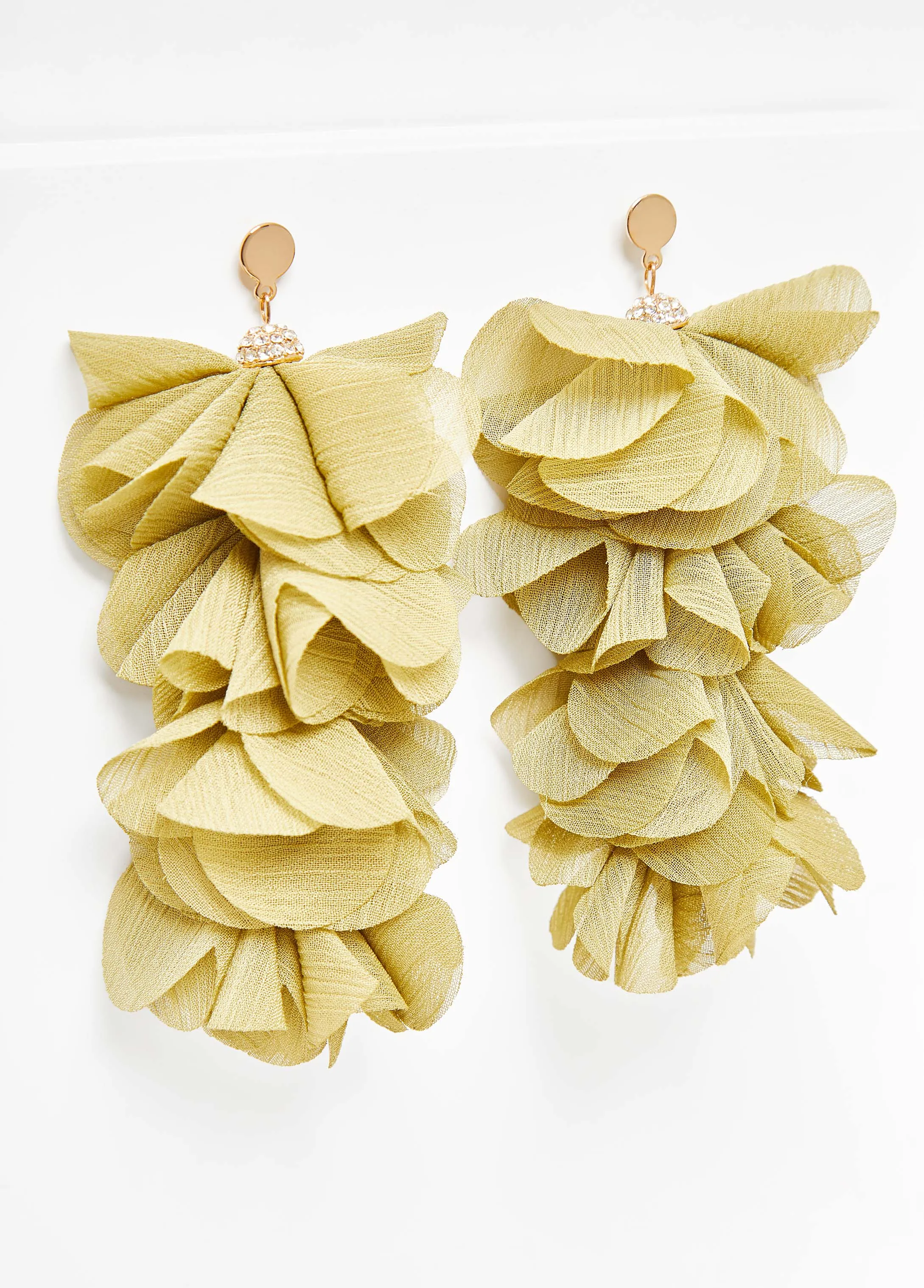 Chiffon Petal And Crystal Earrings sold by Ashley Stewart product image thumbnail 2