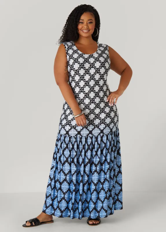 Kaleidoscope Drop Waist Dress sold by Ashley Stewart
