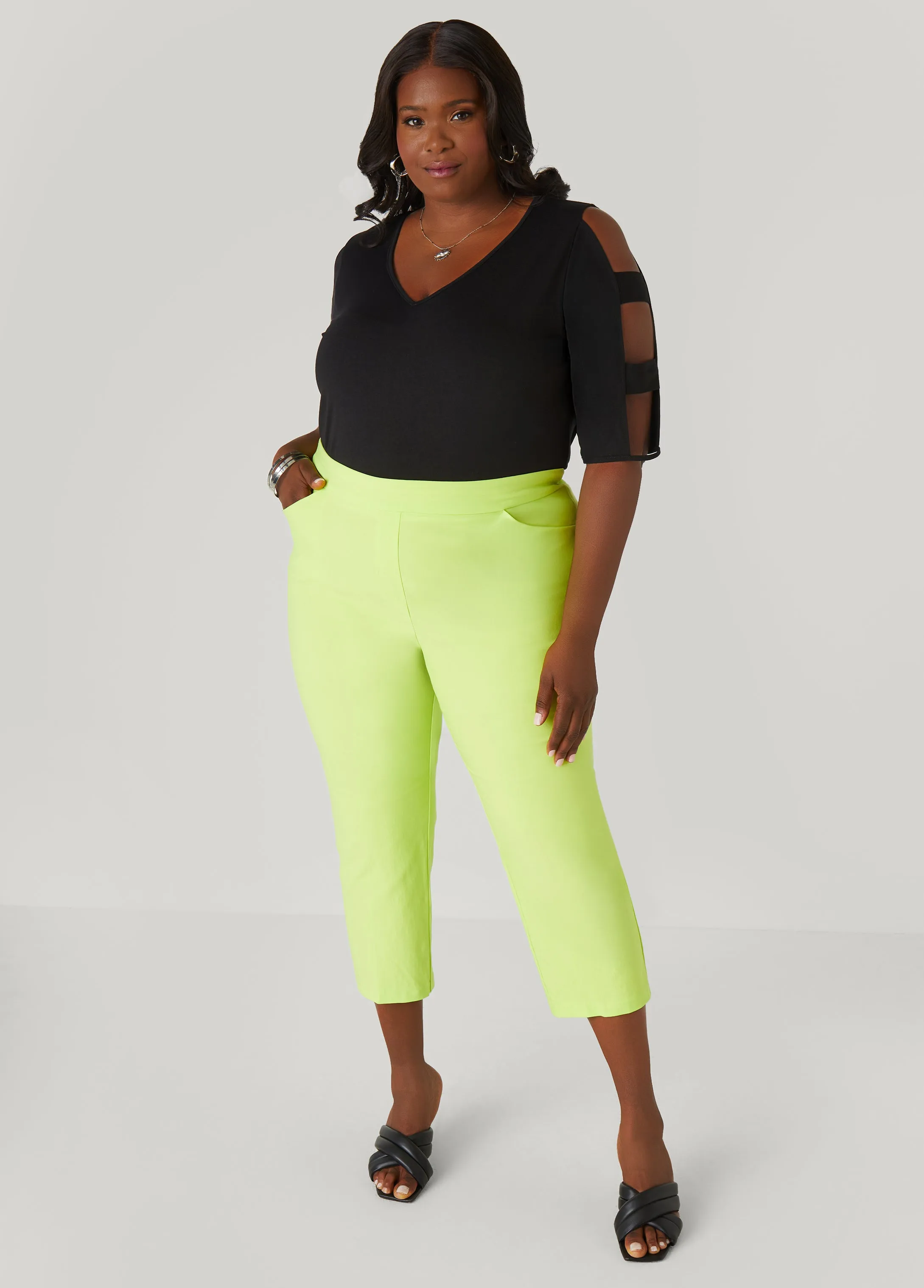 Mid Rise Pull On Capris sold by Ashley Stewart product image thumbnail 3