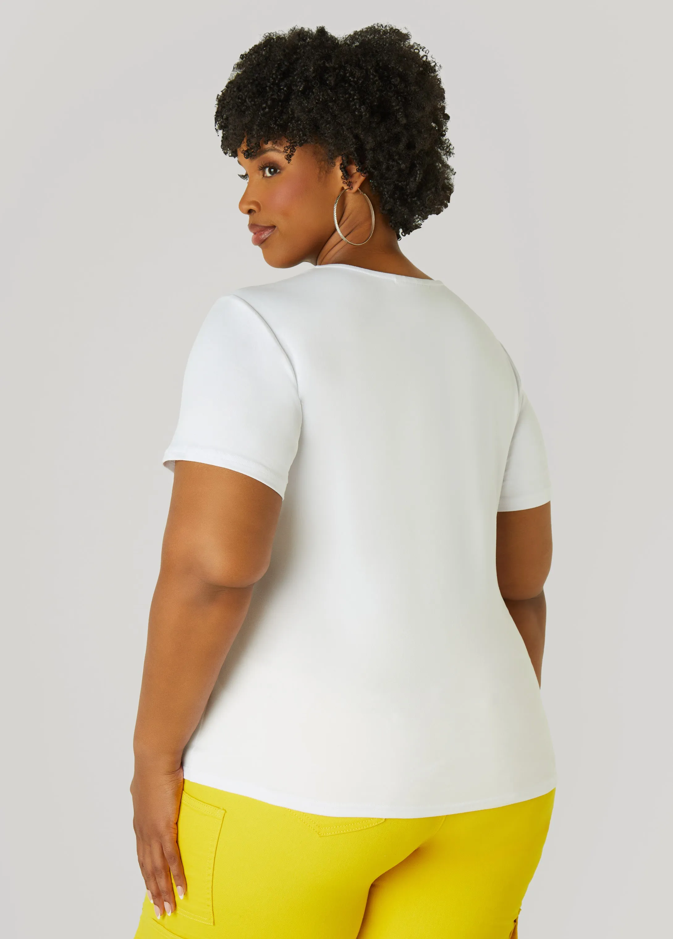 Square Neck Crystal Tee sold by Ashley Stewart product image thumbnail 2