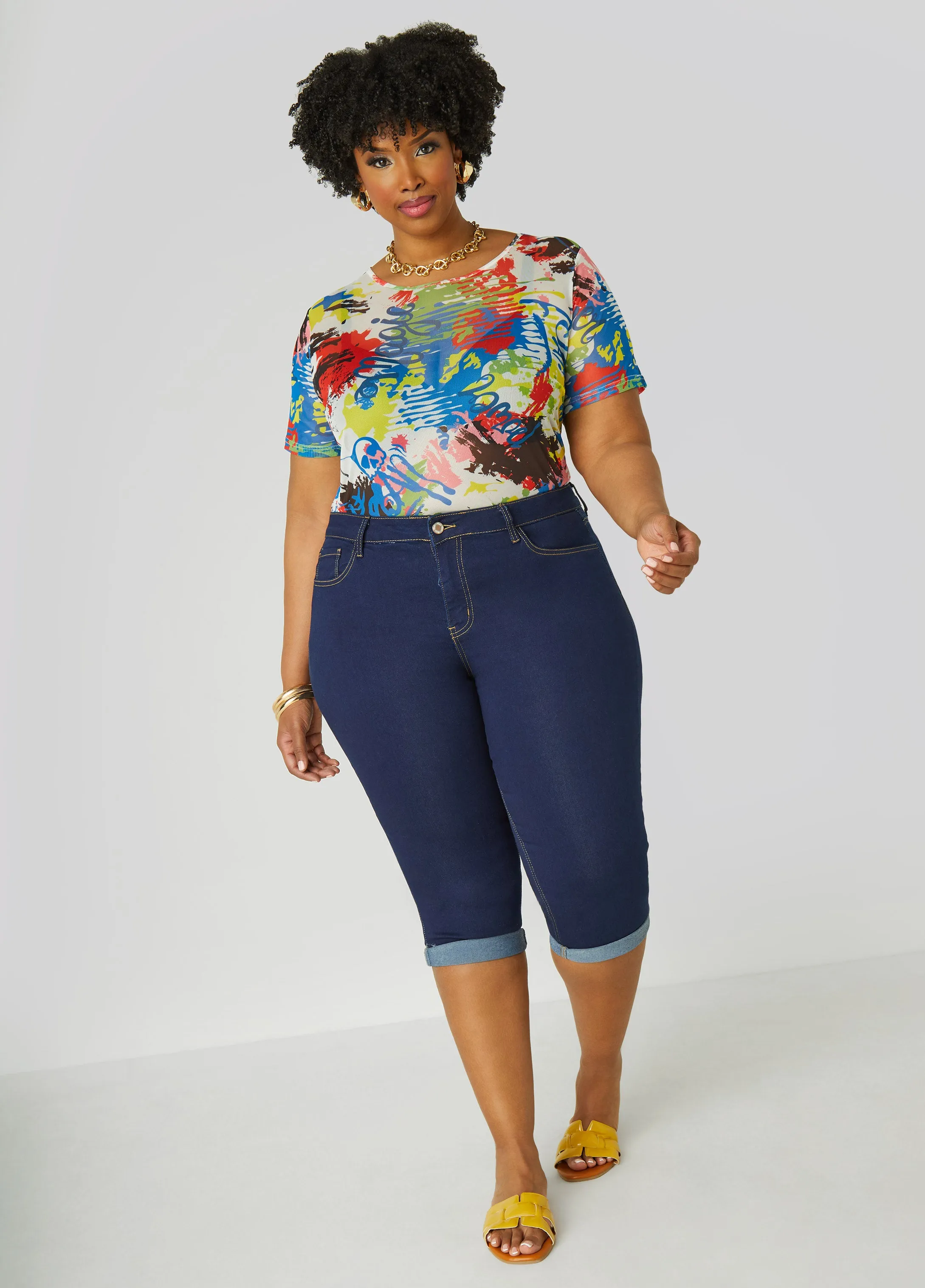 Graffiti Mesh Tee sold by Ashley Stewart product image thumbnail 3