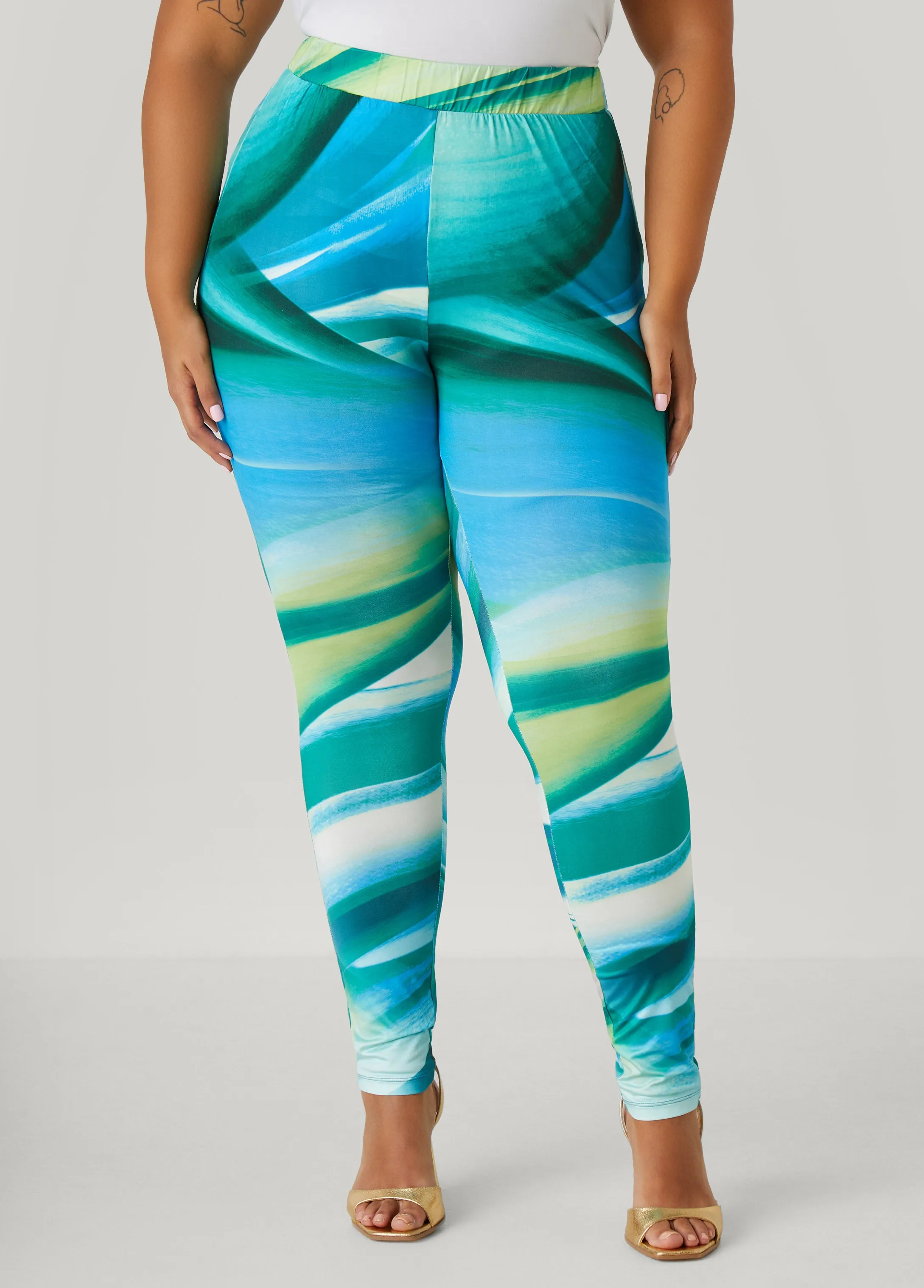 Wave Print Leggings sold by Ashley Stewart product image thumbnail 3