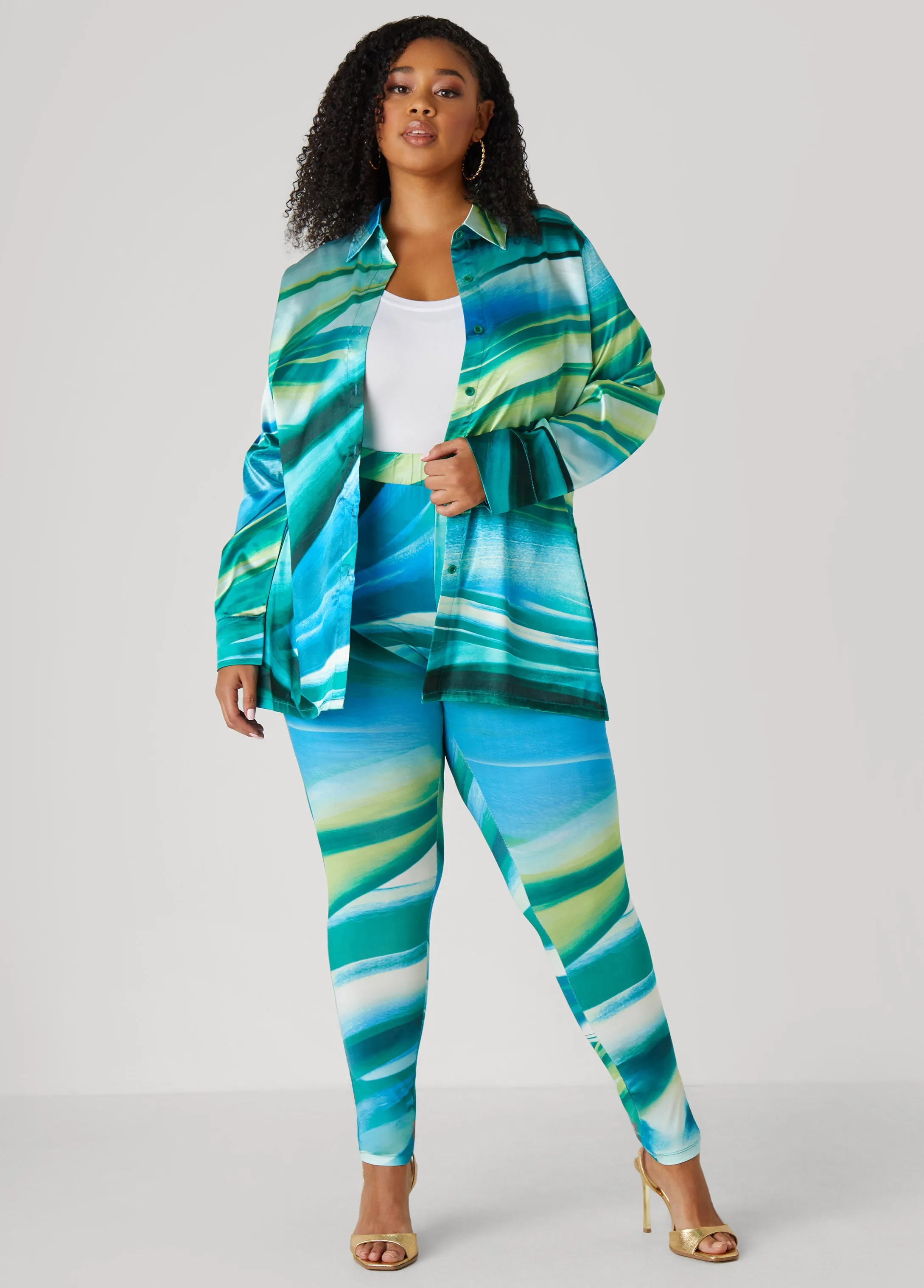 Wave Print Leggings sold by Ashley Stewart