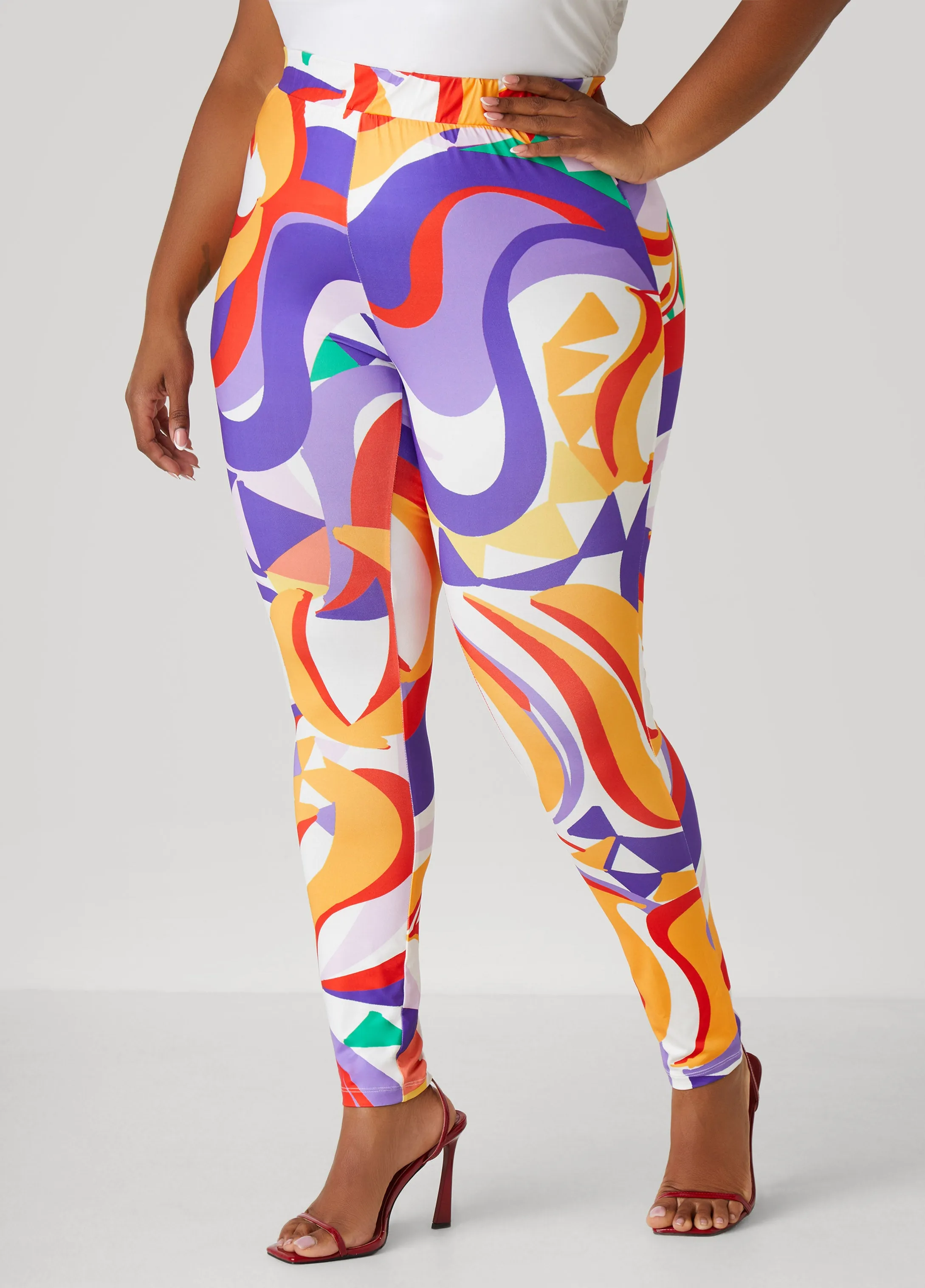 Abstract Print Leggings sold by Ashley Stewart