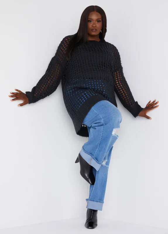 Open Knit Sweater sold by Ashley Stewart