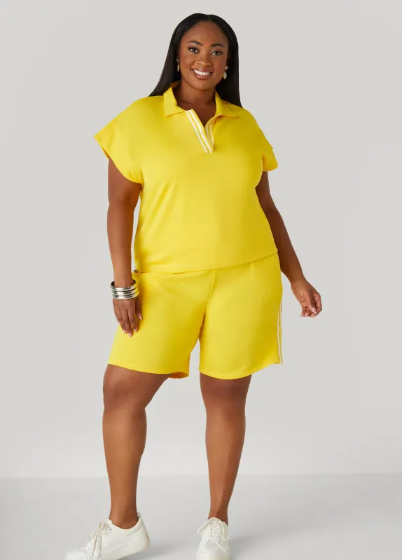 Striped French Terry Shorts sold by Ashley Stewart