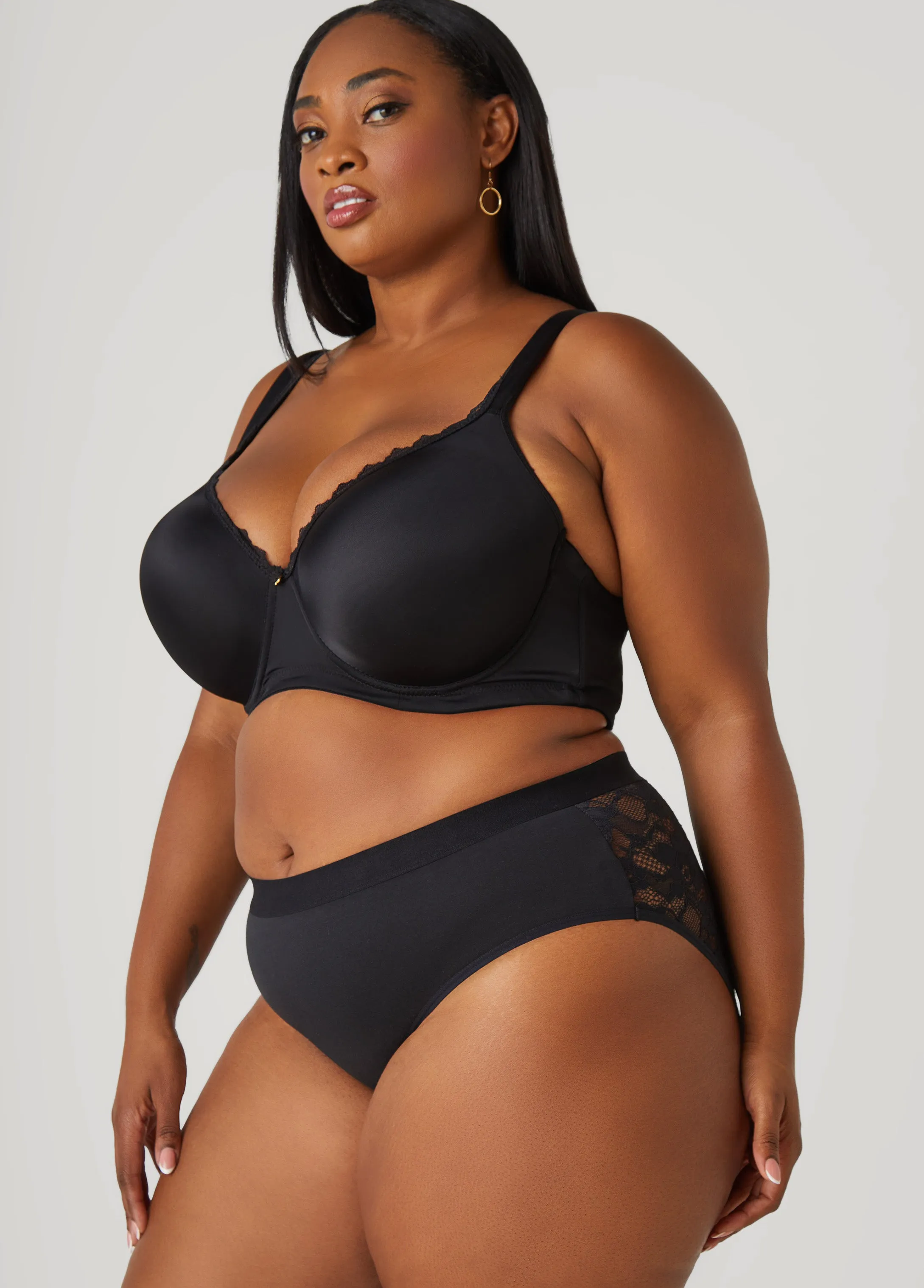 Corded Lace Paneled Hipster Panty sold by Ashley Stewart product image thumbnail 5