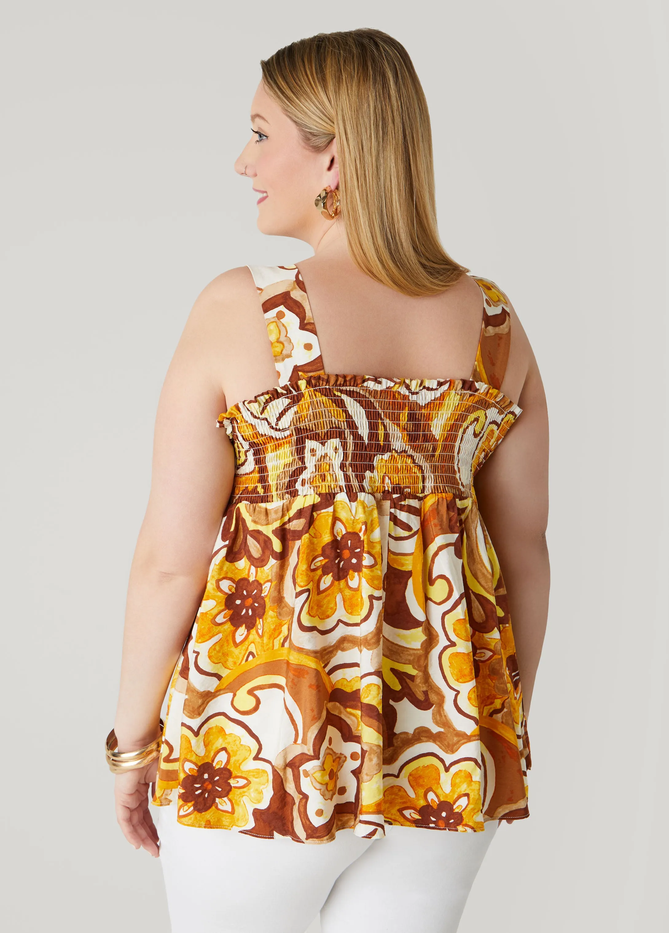 Bow Embellished Floral Top sold by Ashley Stewart product image thumbnail 2