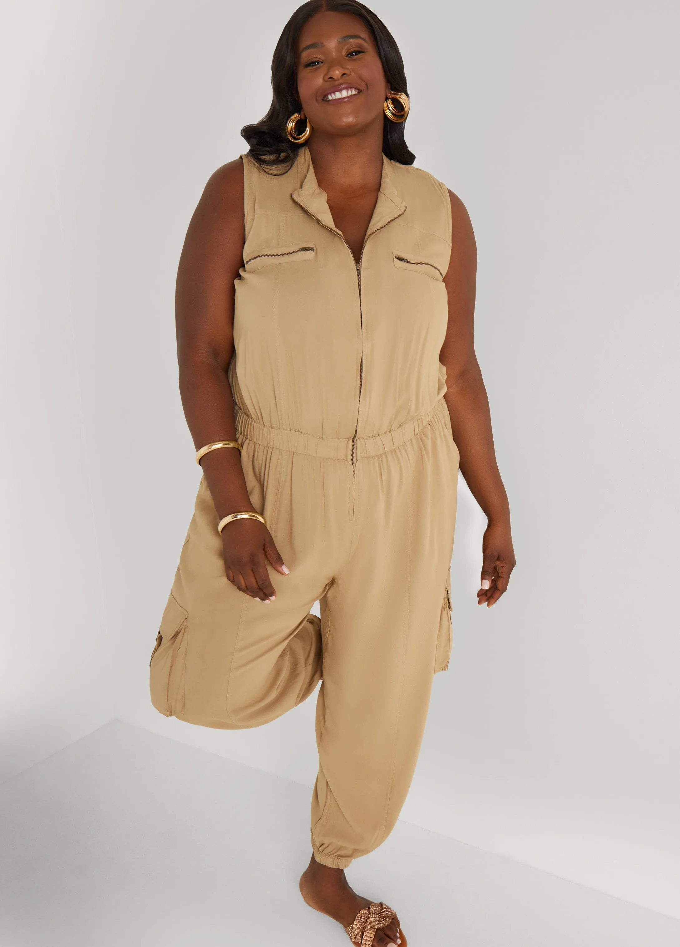Utility Joggers Jumpsuit sold by Ashley Stewart product image thumbnail 3