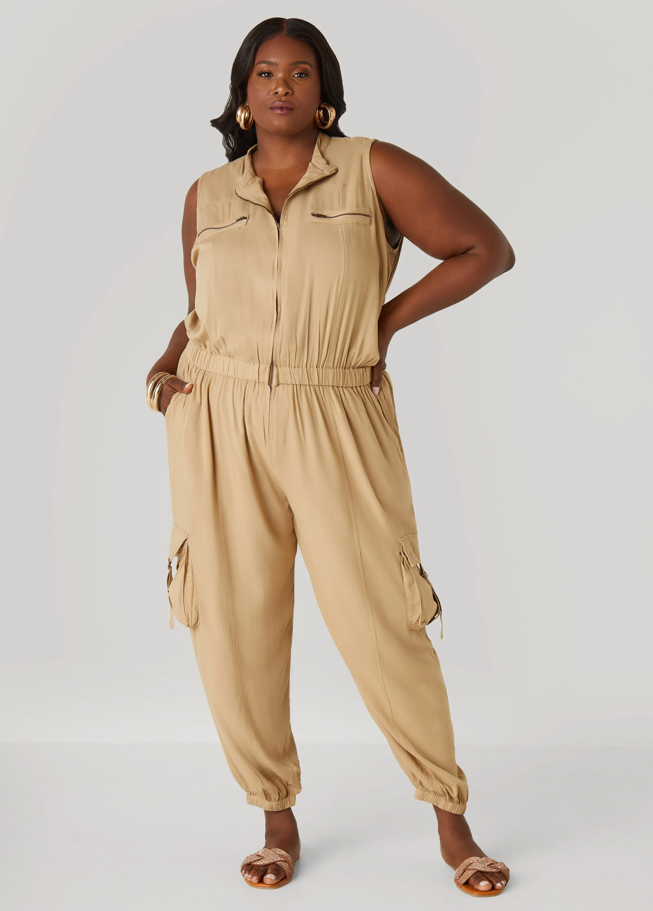 Utility Joggers Jumpsuit sold by Ashley Stewart