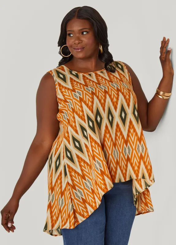 Diamond Print Hi Low Top sold by Ashley Stewart