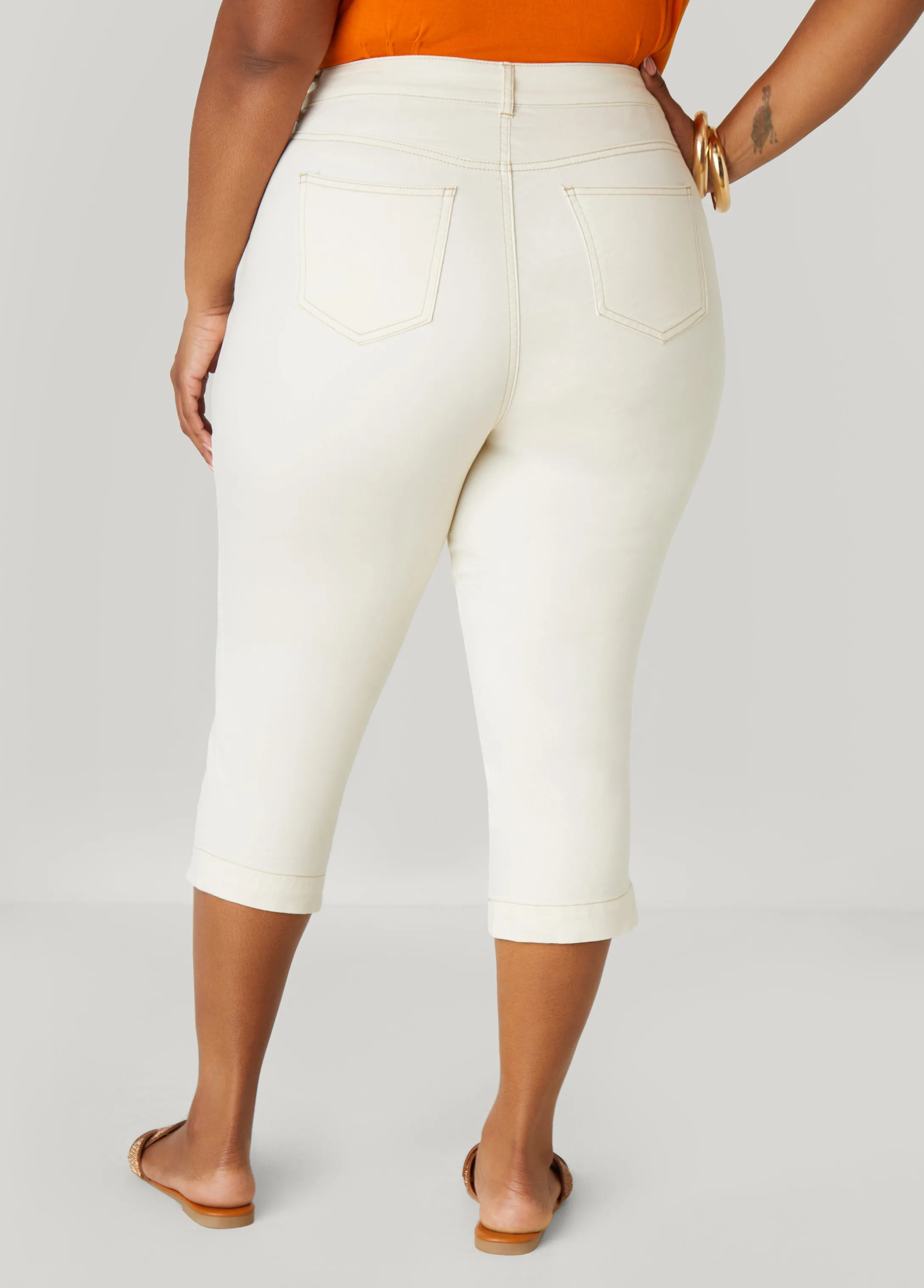 Mid Rise Denim Capris sold by Ashley Stewart product image thumbnail 2