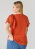 Floral Applique Poplin Paneled Tee sold by Ashley Stewart