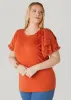 Floral Applique Poplin Paneled Tee sold by Ashley Stewart
