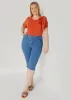 Floral Applique Poplin Paneled Tee sold by Ashley Stewart