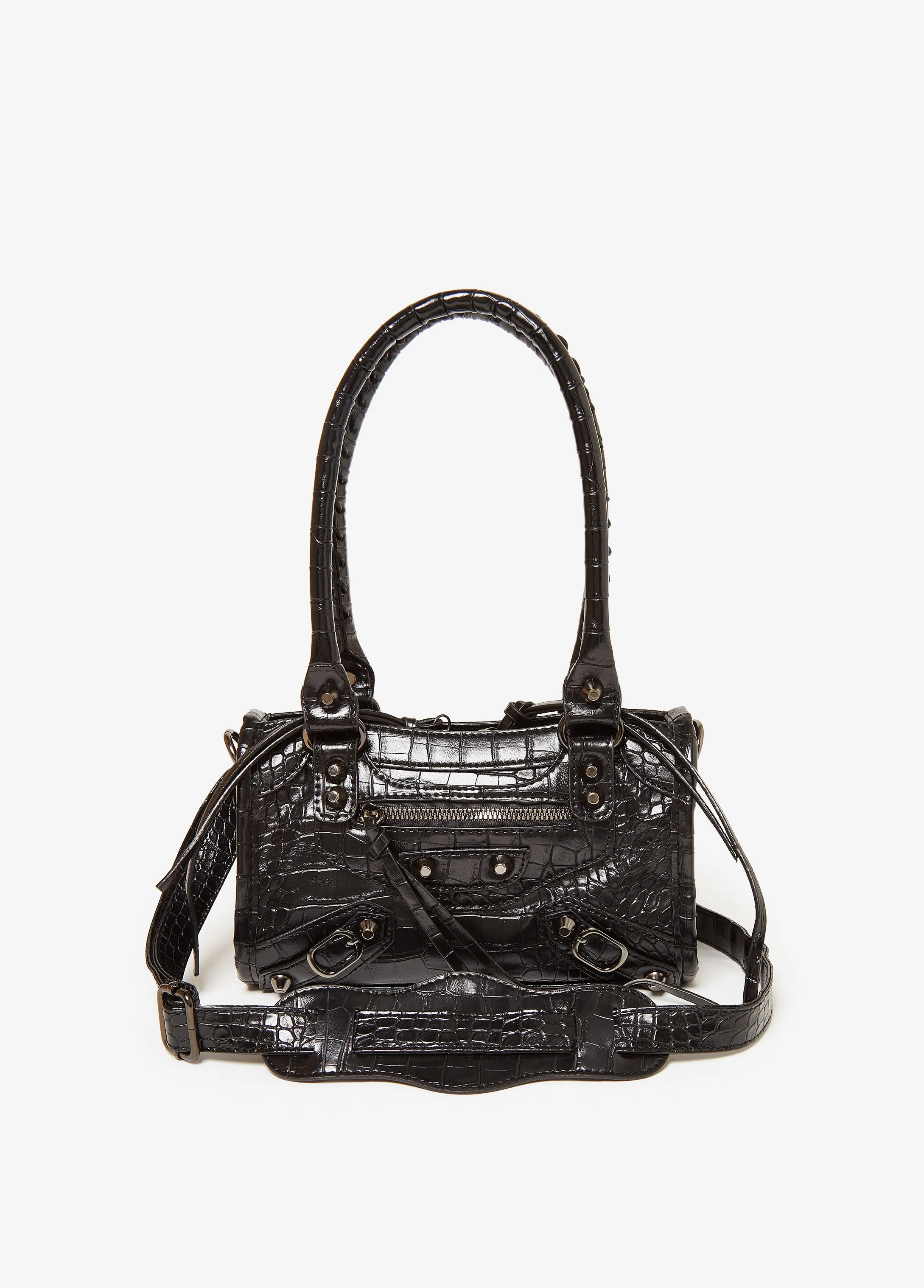 Croc Effect Fauc Leather Satchel sold by Ashley Stewart product image thumbnail 2