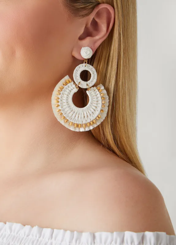 Beaded Raffia Earrings sold by Ashley Stewart