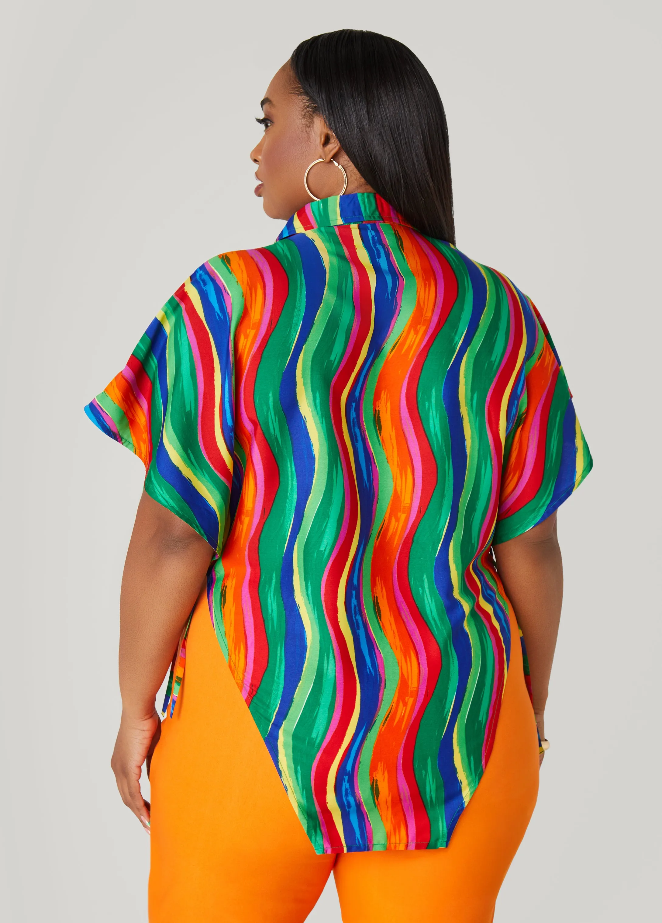 Swirl Print Open Sides Shirt sold by Ashley Stewart product image thumbnail 2