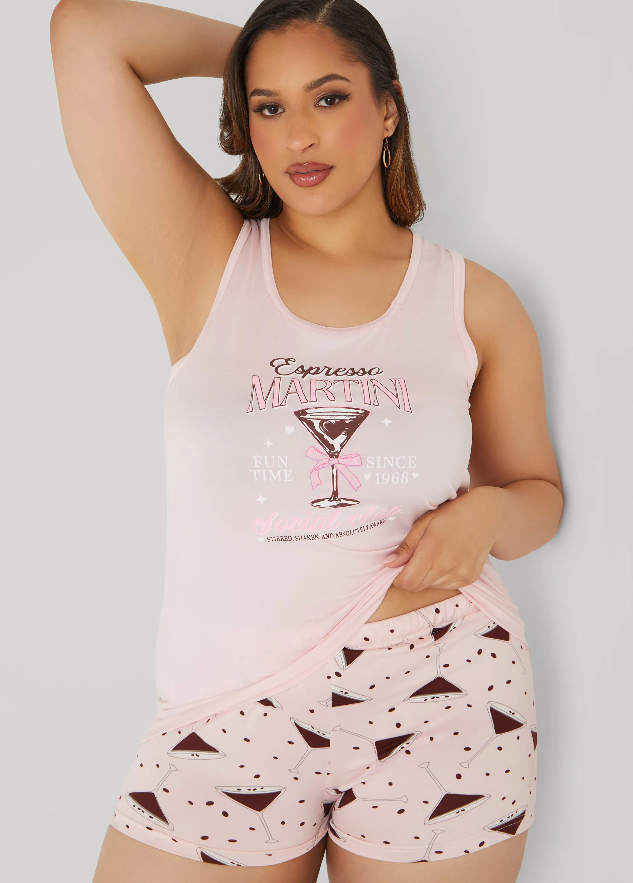 Love To Sleep Martini PJs Set sold by Ashley Stewart product image thumbnail 3