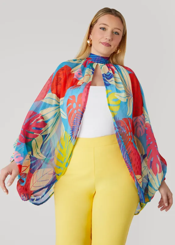 Tropical Print Shrug sold by Ashley Stewart