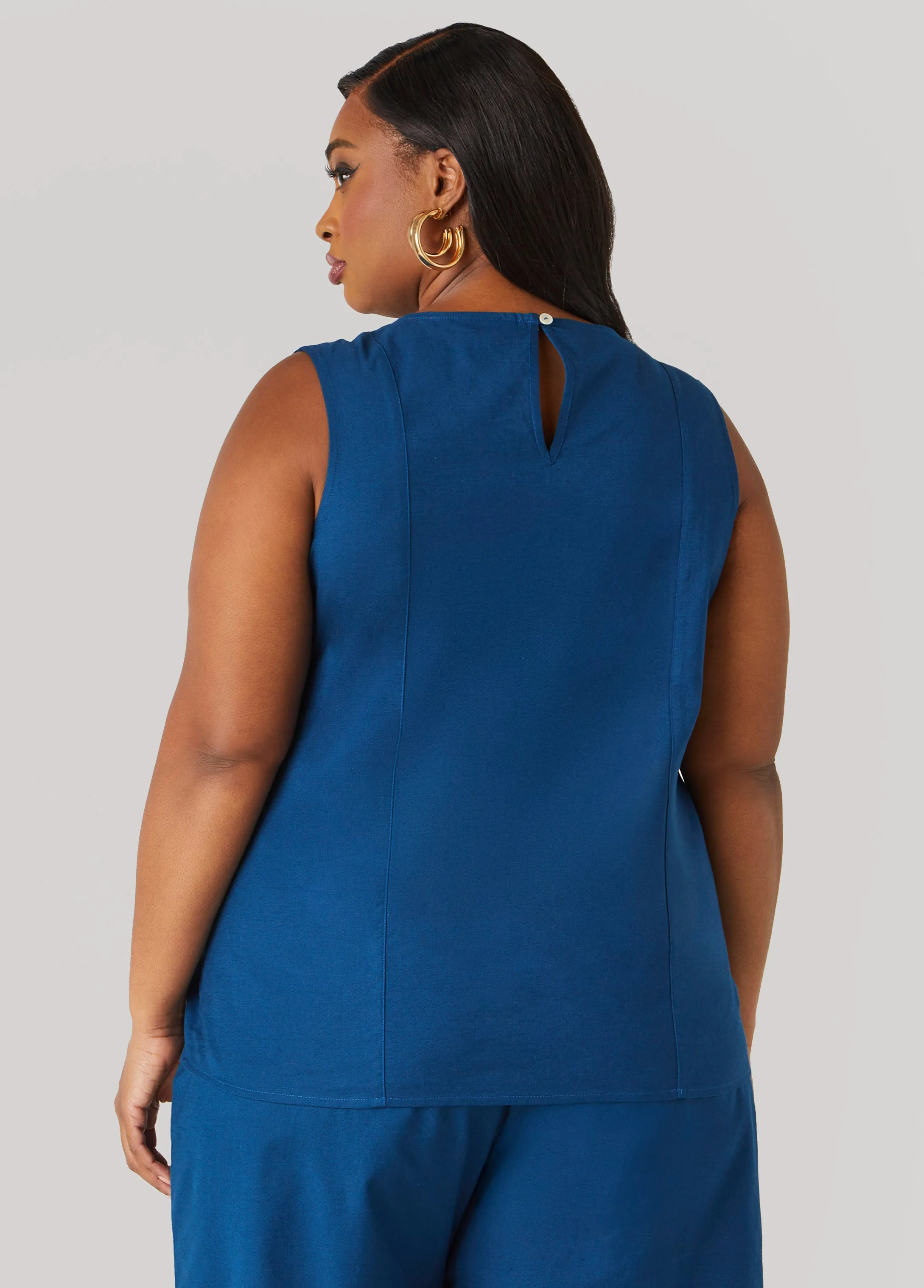 Embroidered Cotton And Linen Top sold by Ashley Stewart product image thumbnail 2