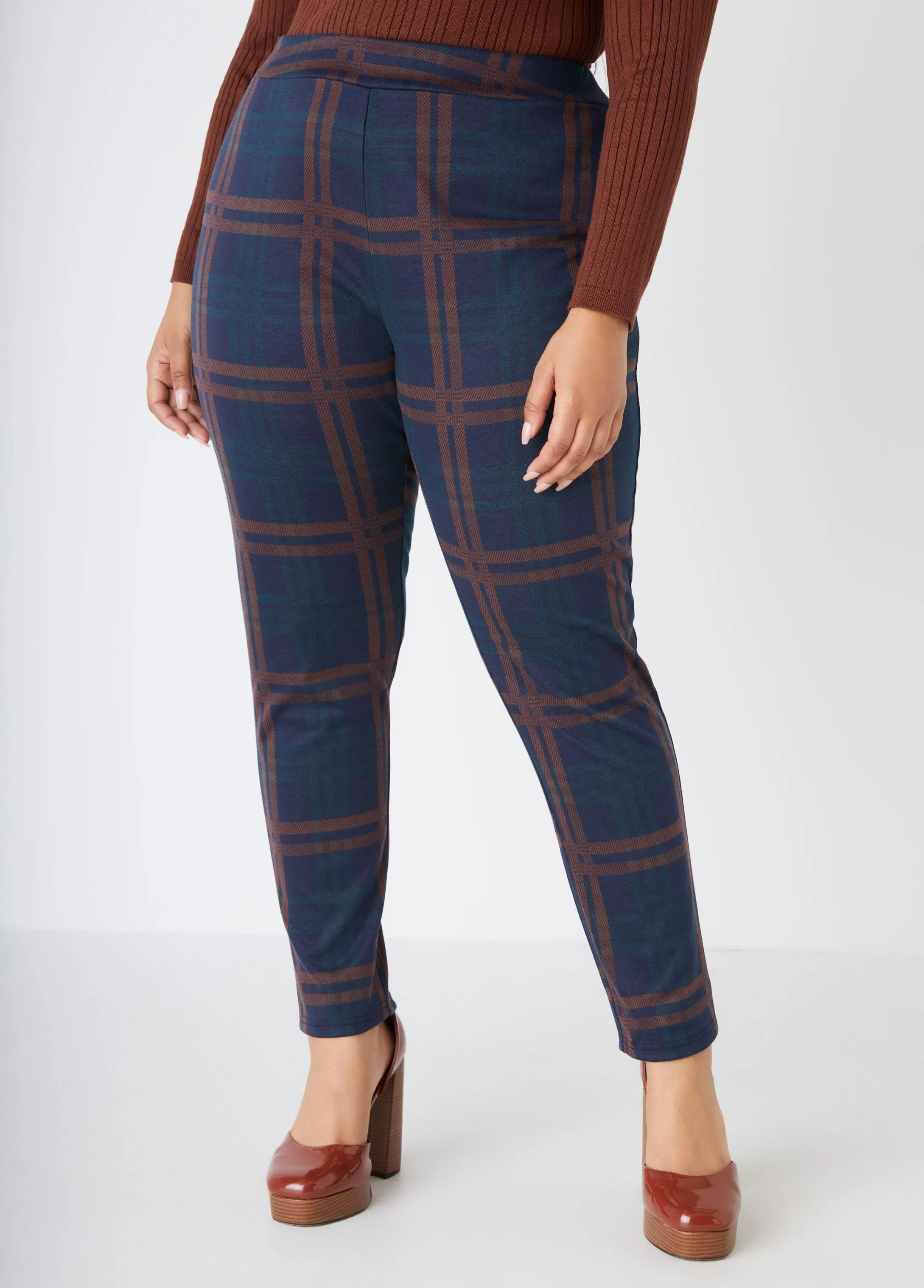 High Rise Plaid Leggings sold by Ashley Stewart
