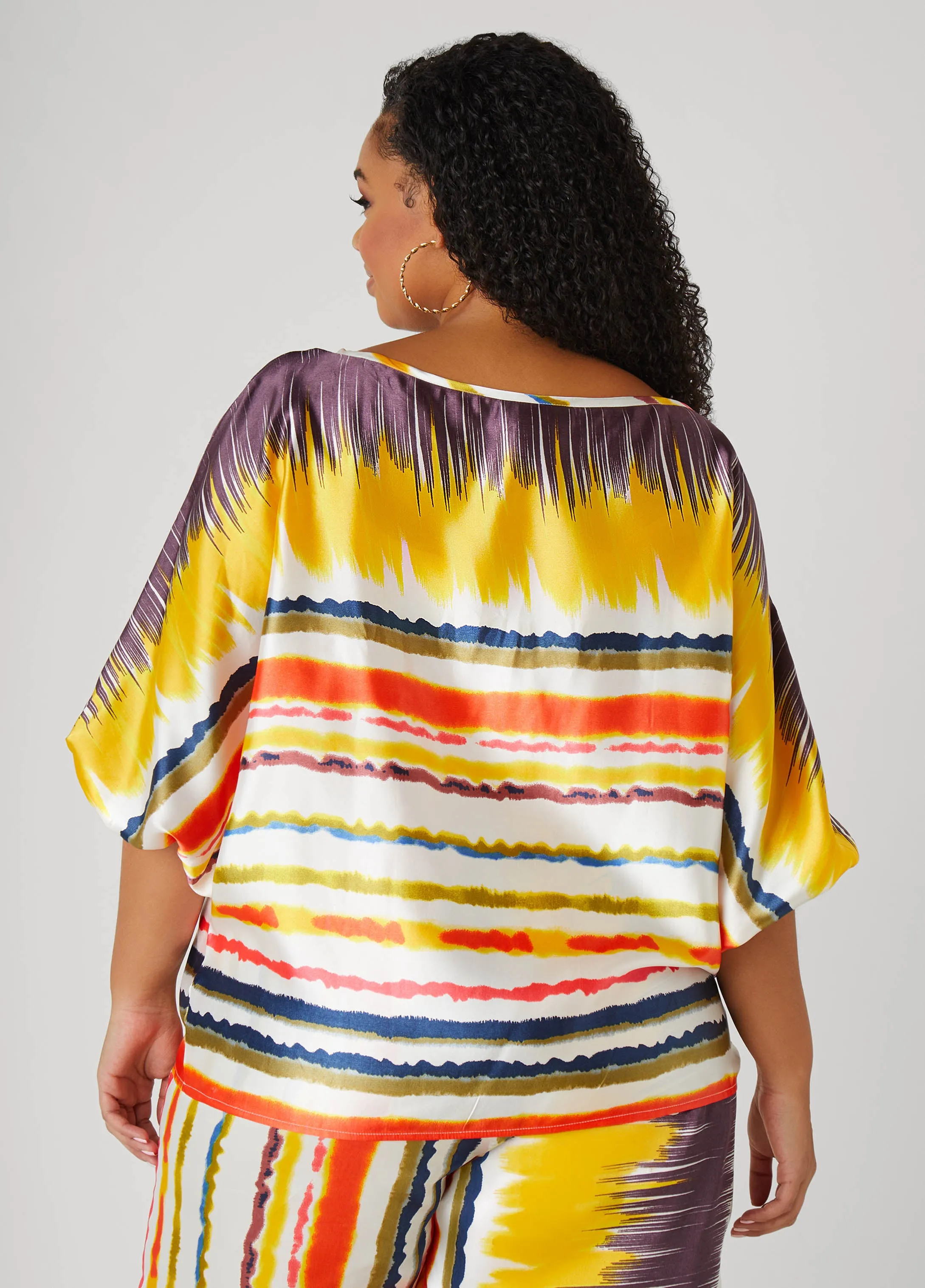 Striped Satin Blouse sold by Ashley Stewart product image thumbnail 2