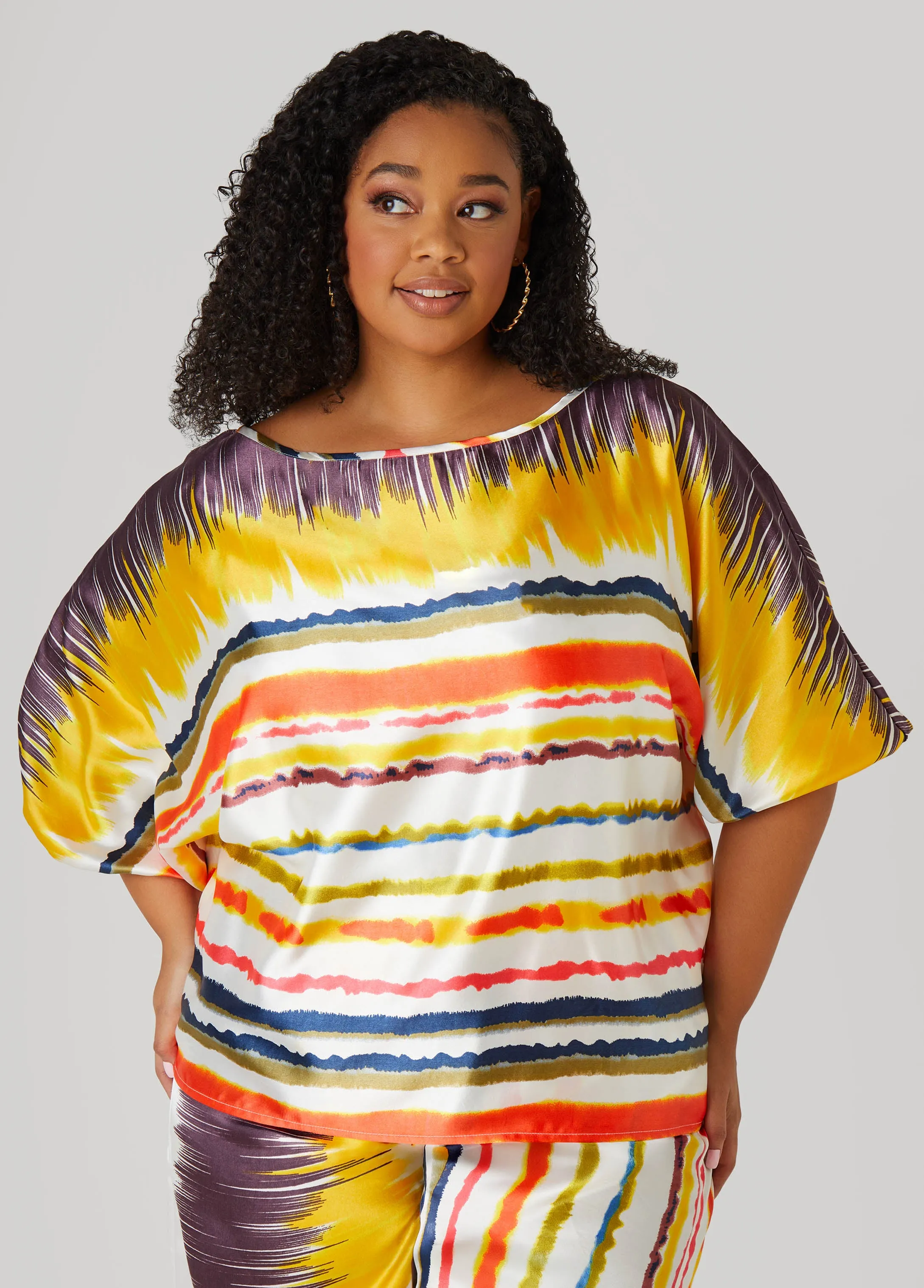Striped Satin Blouse sold by Ashley Stewart product image thumbnail 4
