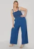 Shirred Denim Wide Leg Jumpsuit sold by Ashley Stewart