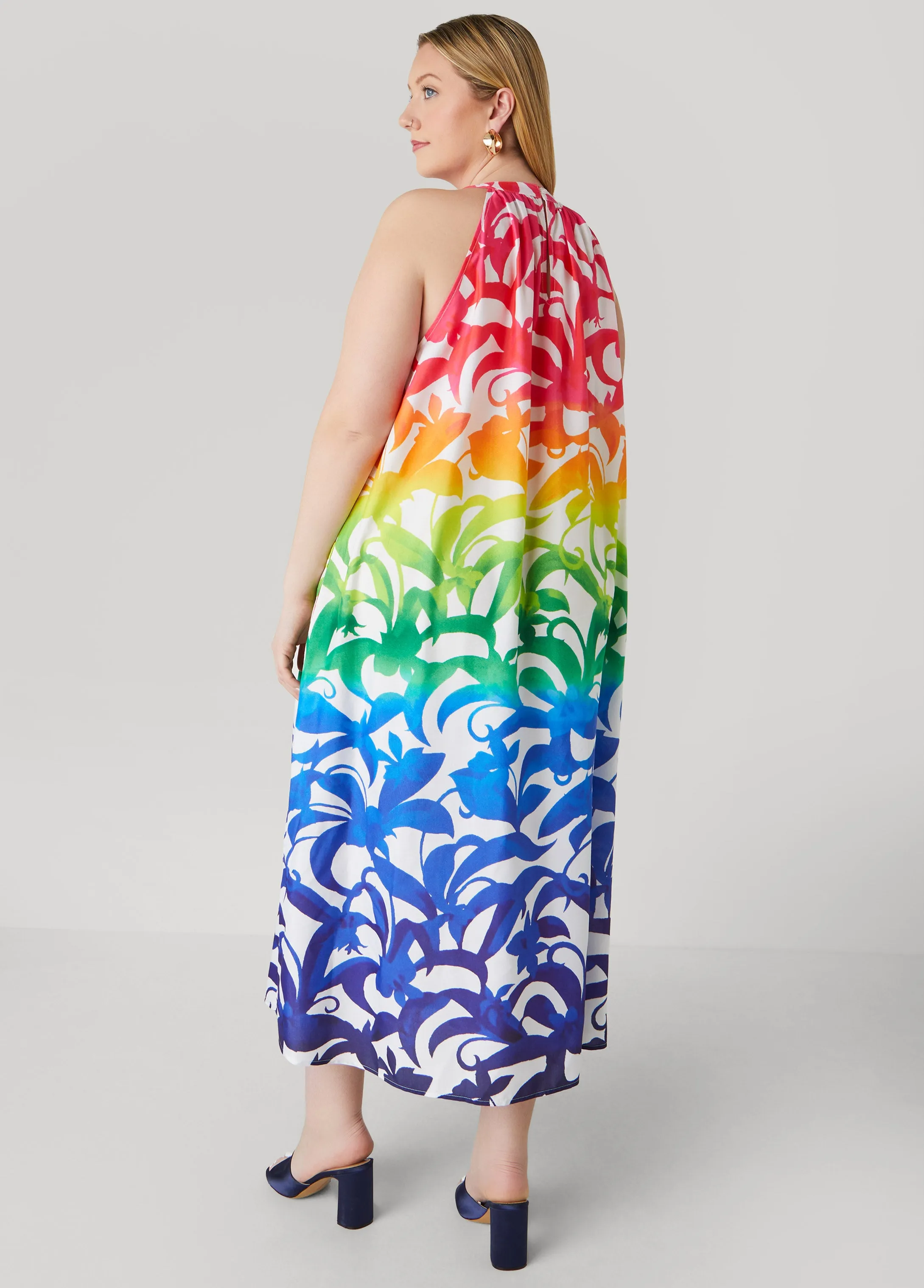 Ombre Floral Print Maxi Dress sold by Ashley Stewart product image thumbnail 2