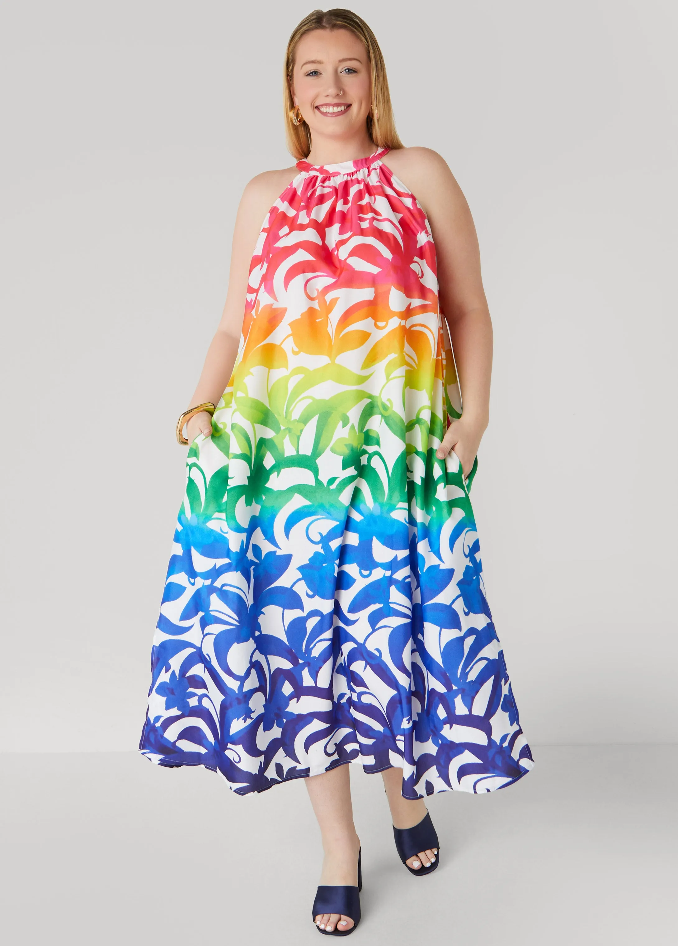 Ombre Floral Print Maxi Dress sold by Ashley Stewart